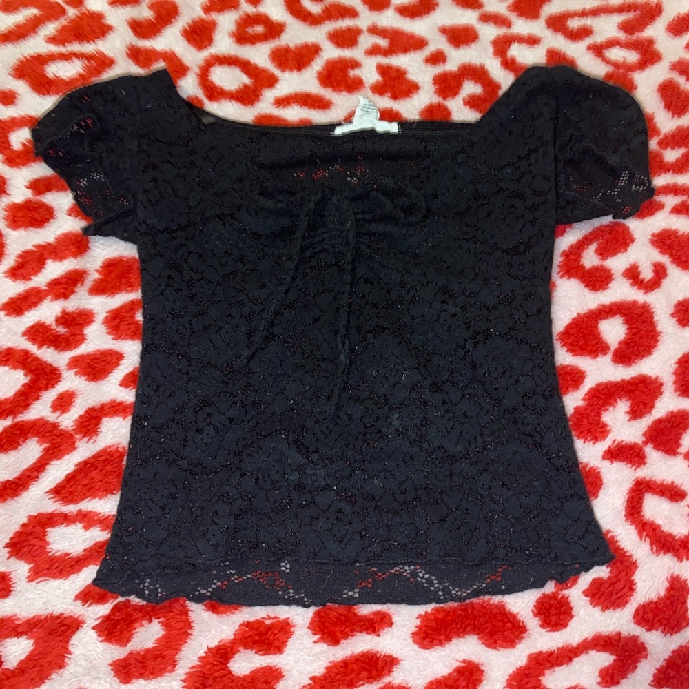 Elegant Black Lace Off-Shoulder Crop Top